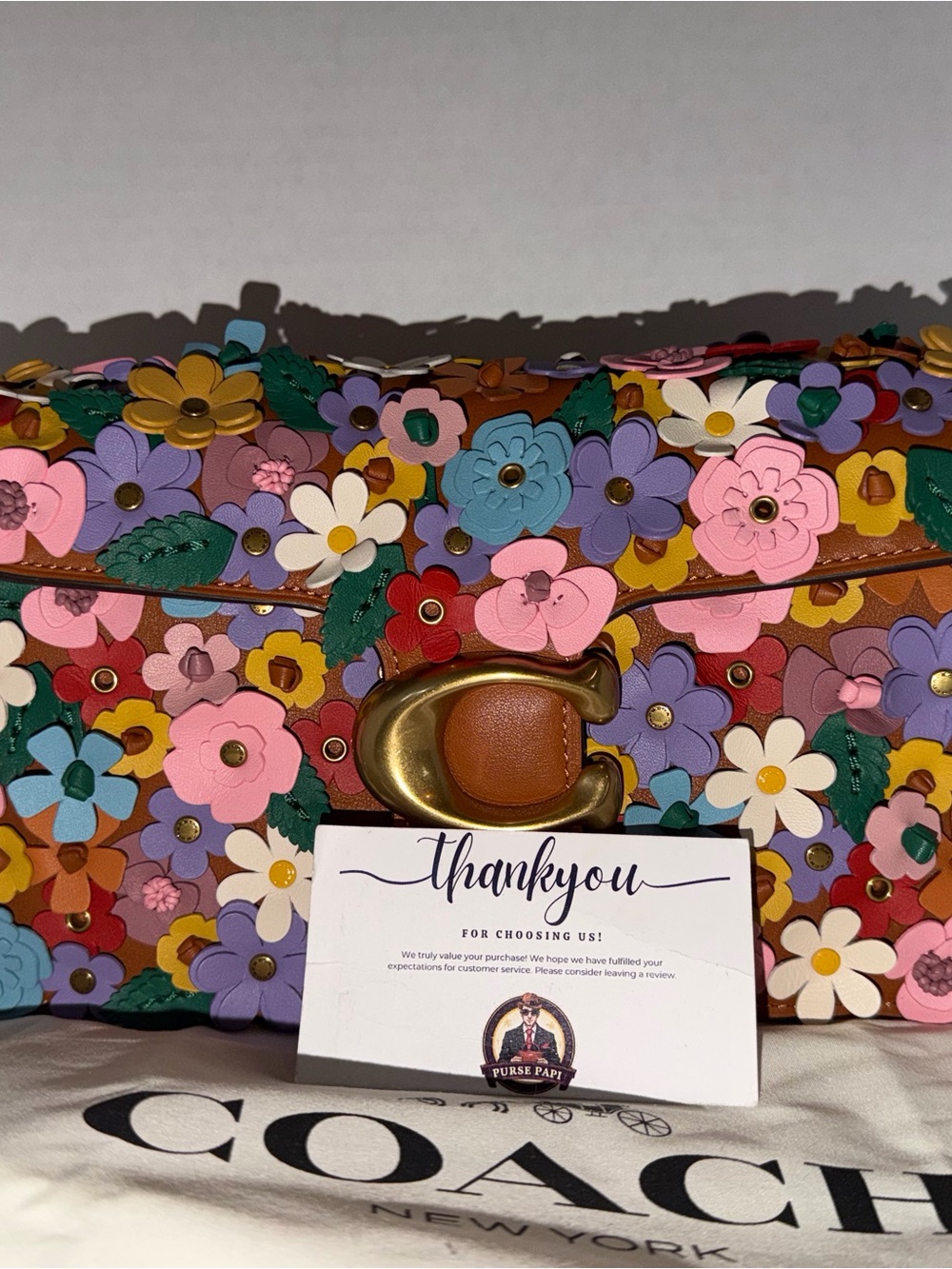 NWT Coach Tabby Shoulder Bag 26 Floral Applique SHIPS SAMEDAY